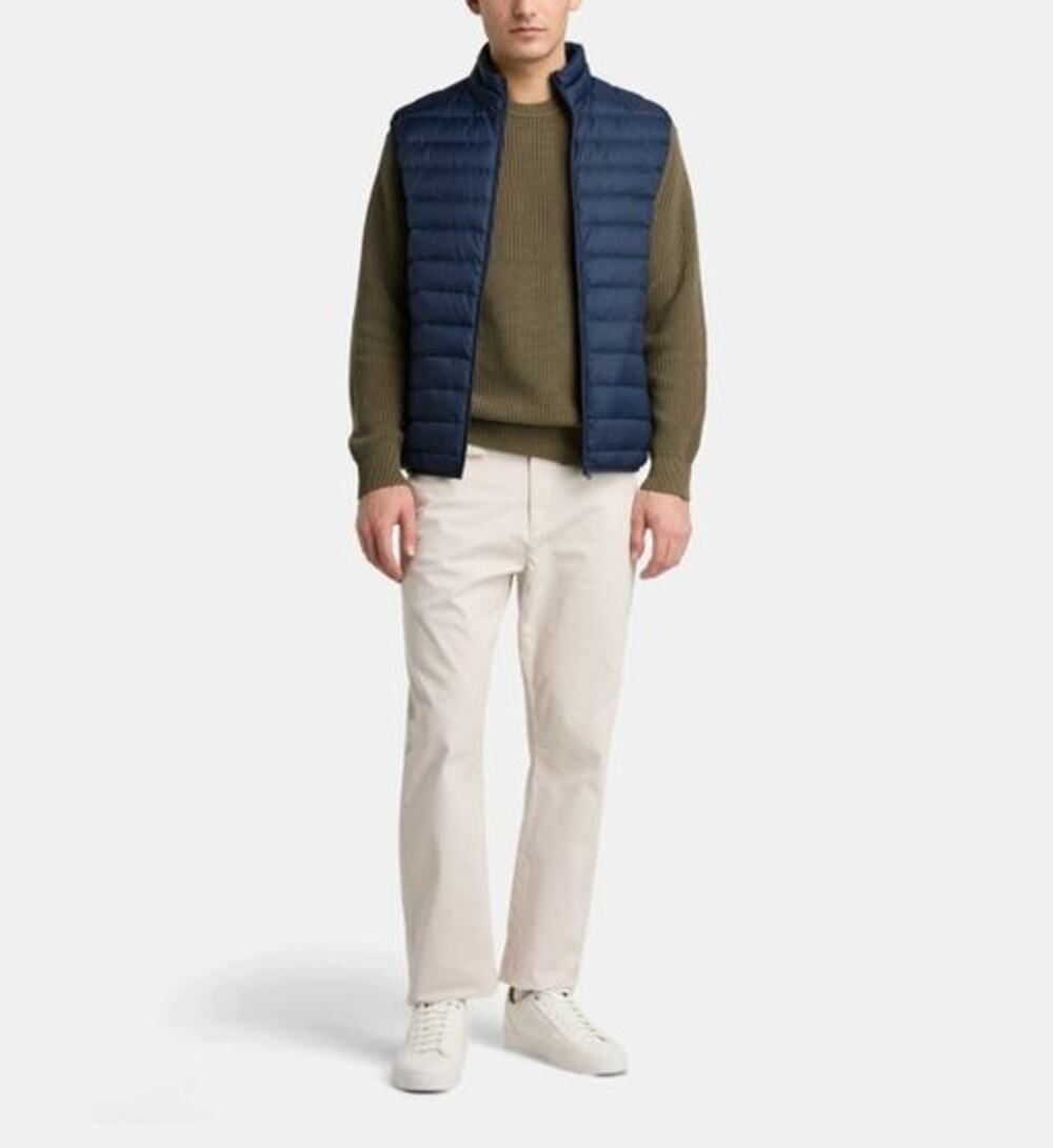 Galeries Lafayette Men's XL Navy Blue Full Zip Puffer Vest Winter Gorpcore O1-13